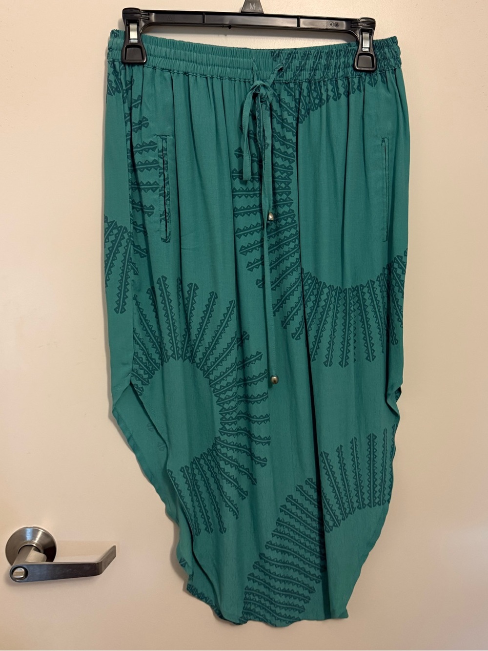Manaola Teal Midi Skirt with Drawstring Waist